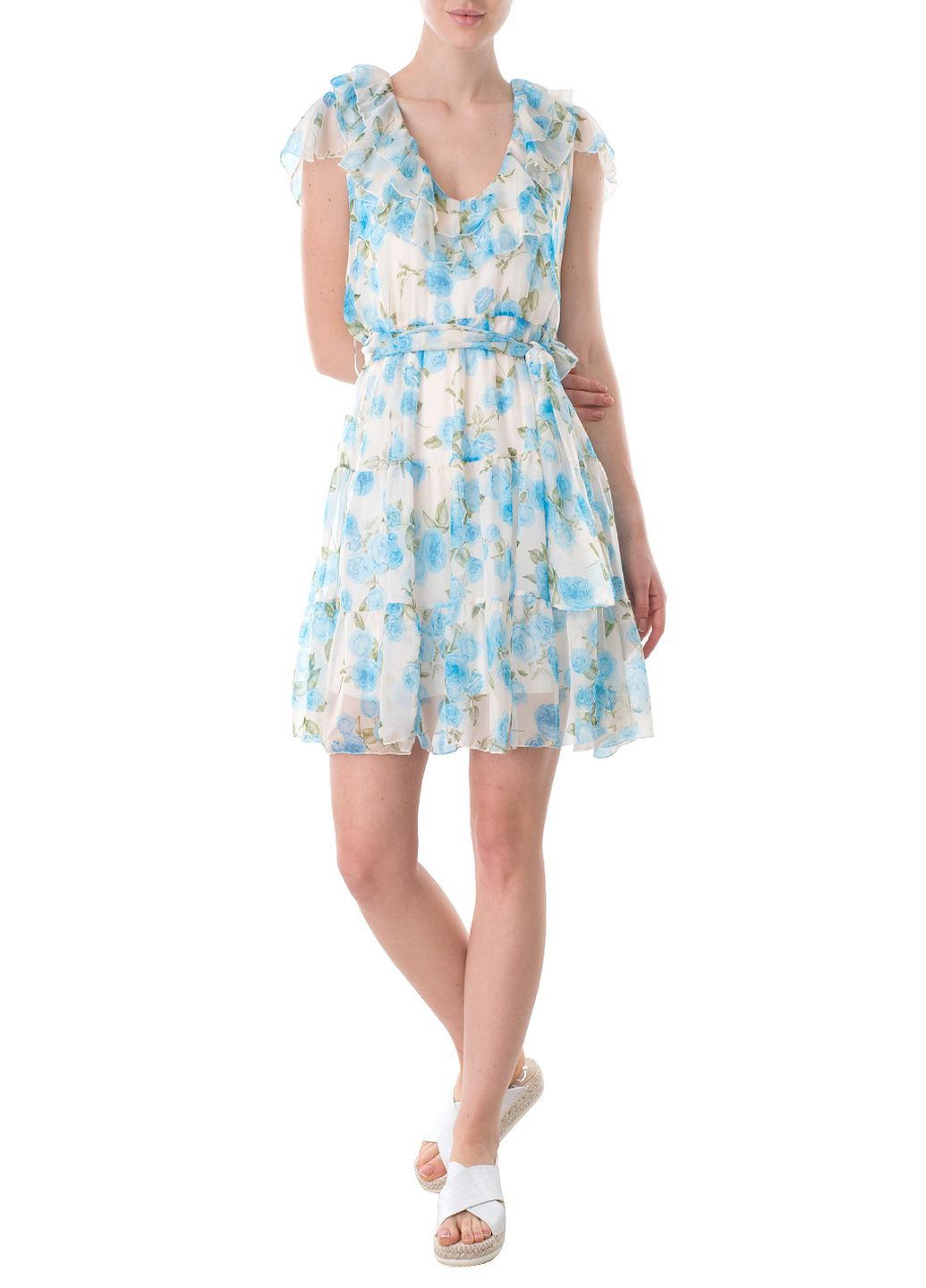 Голубое кэжуал платье Joleen с цветочным принтом