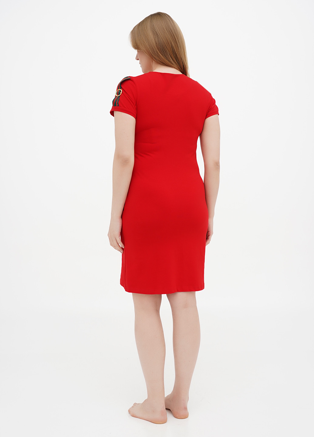 Красное кэжуал платье платье-футболка No Brand однотонное