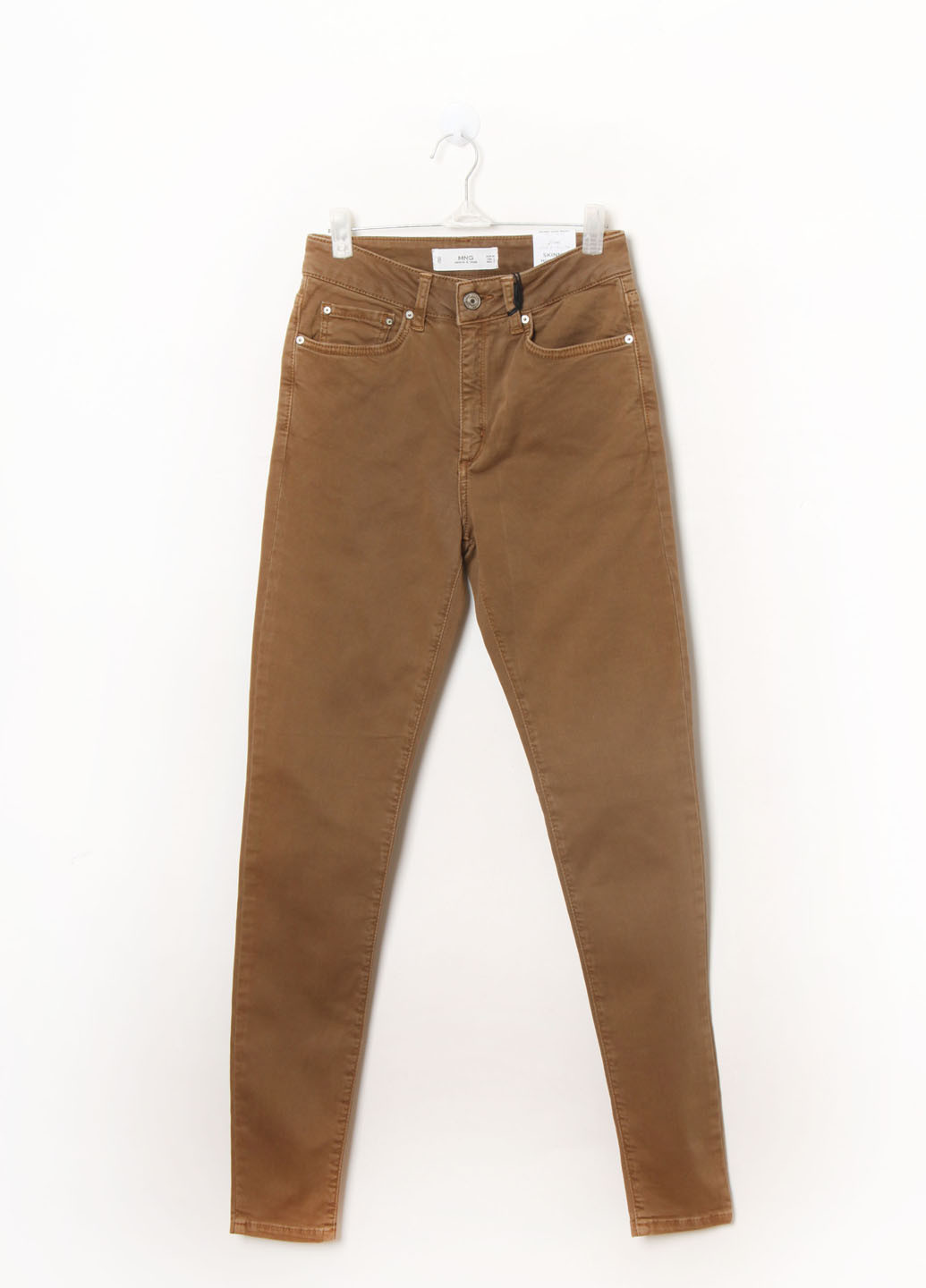 Джинси MNG завужені однотонні світло-коричневі джинсові бавовна