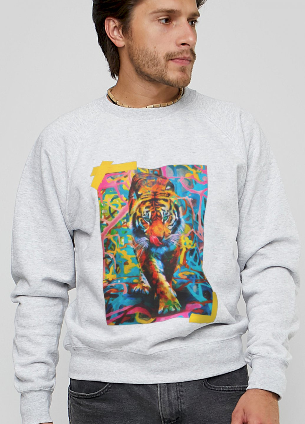 Серый свитшот мужской YAPPI рисунок (251424242)