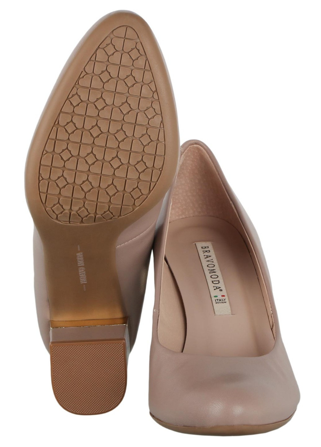 Bravo Moda Жіночі туфлі на підборах 197390 бежевий з натуральна шкіра, польща — всесезон (252393443)