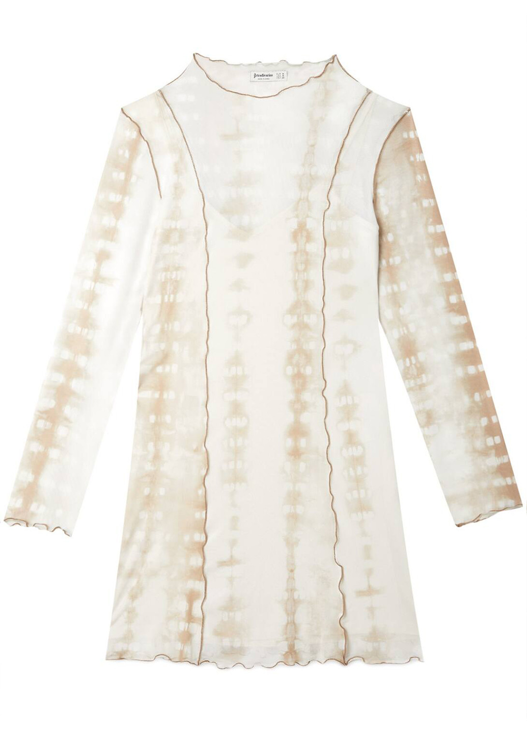 Молочное кэжуал платье Stradivarius с абстрактным узором