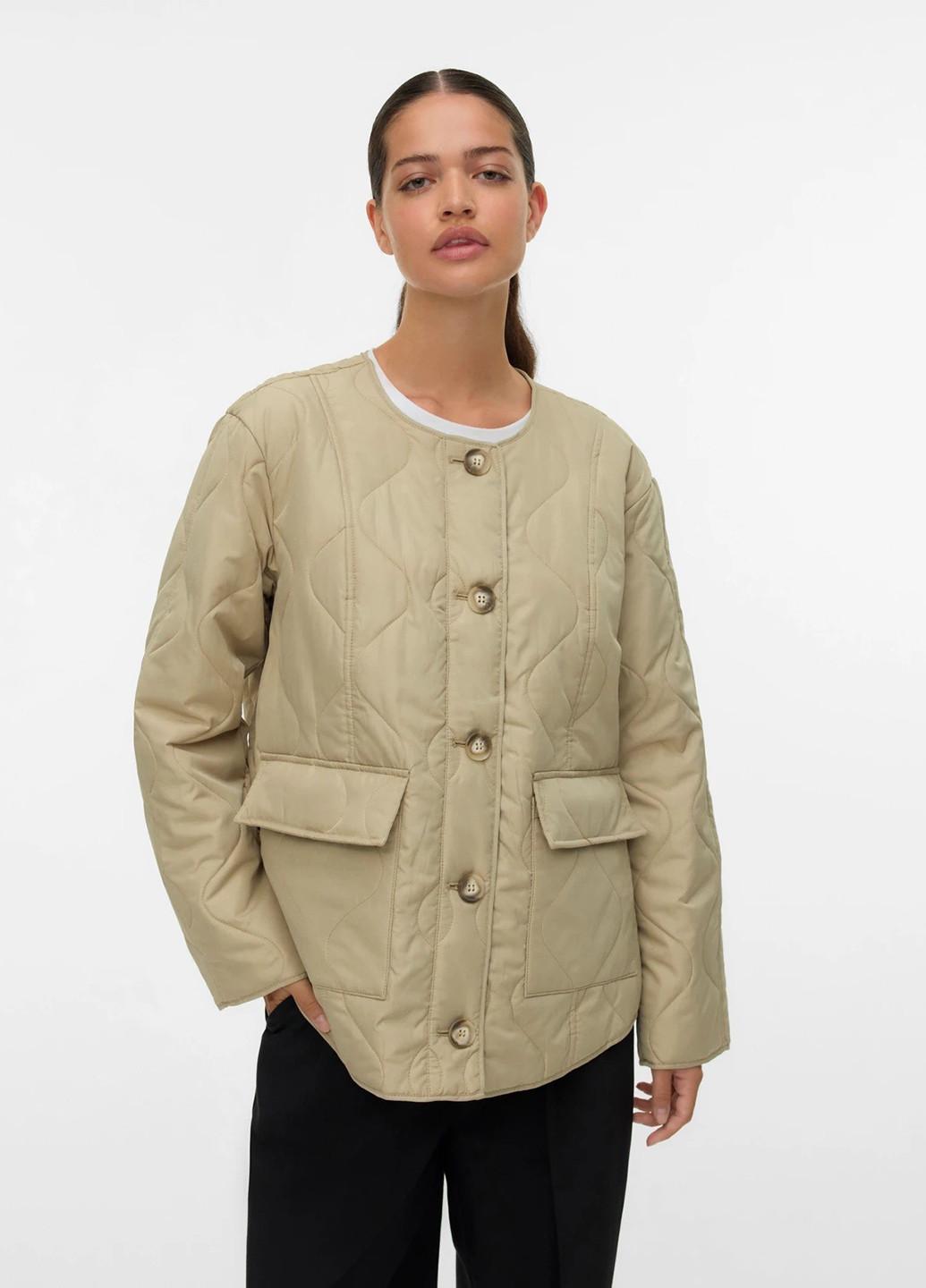 Светло-бежевая демисезонная куртка куртка-лайнер Vero Moda