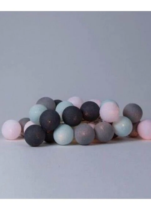 Гірлянда тайські ліхтарики CBL AQUA GREY 20 шт, 3.7 м Cotton Ball Lights 5145 (252643991)