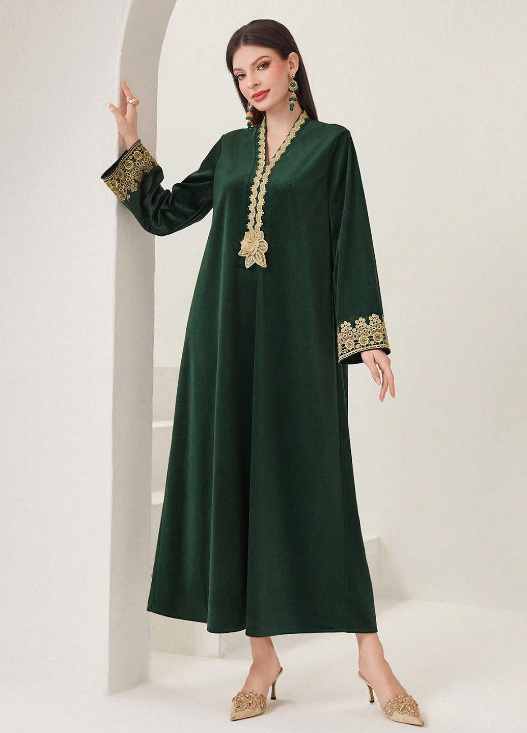 Зелена кежуал сукня SHEIN однотонна