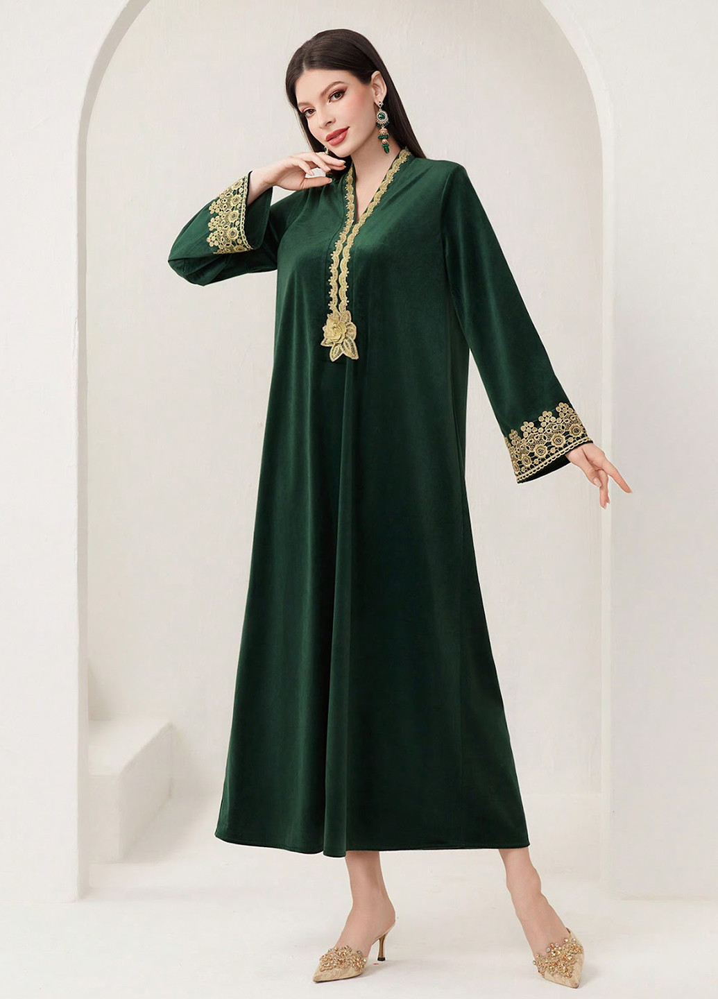 Зелена кежуал сукня SHEIN однотонна