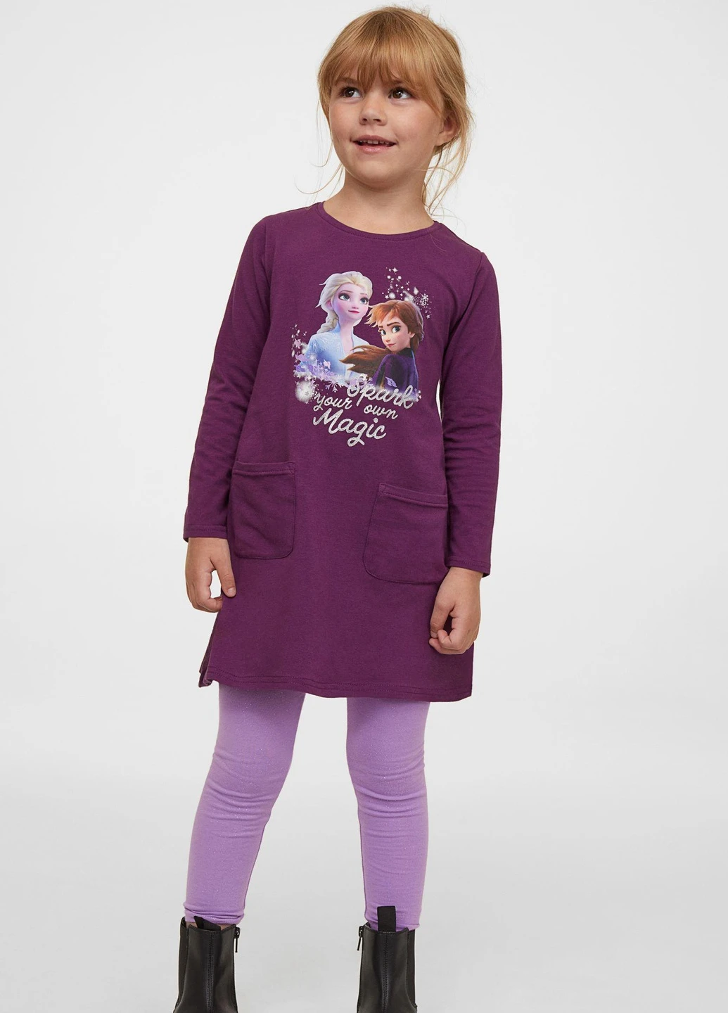 Фіолетова сукня демісезон,фіолетовий з принтом, H&M (256668446)