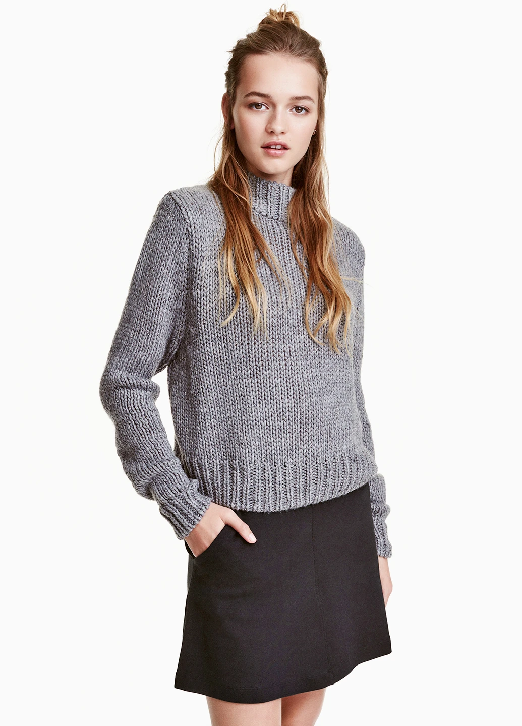 Черная кэжуал юбка H&M