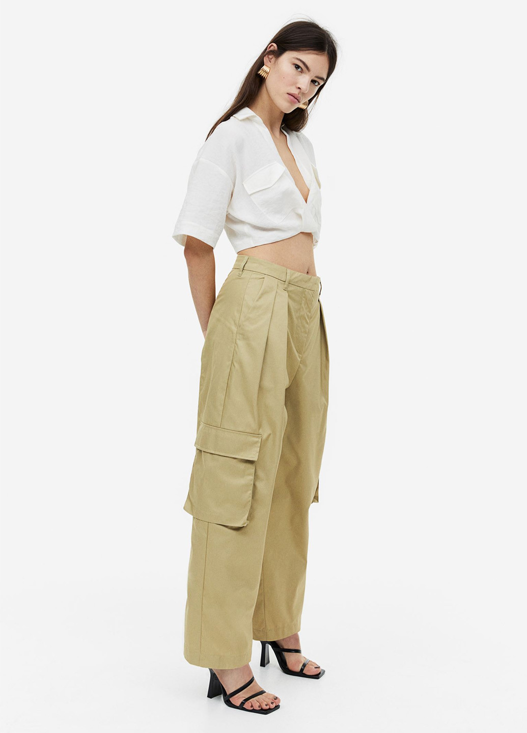 Песочные кэжуал демисезонные карго брюки H&M