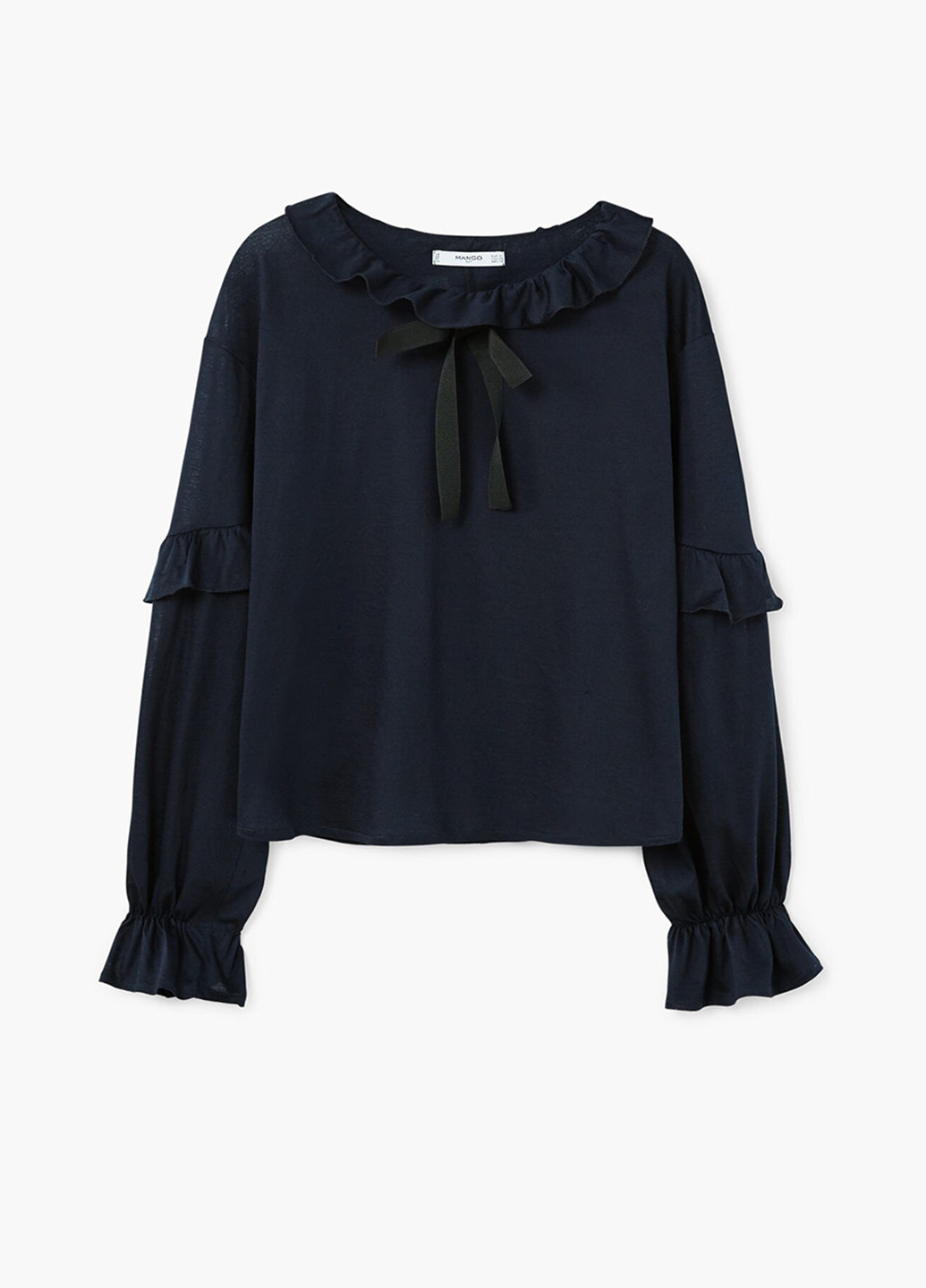 Тёмно-синяя блуза Mango