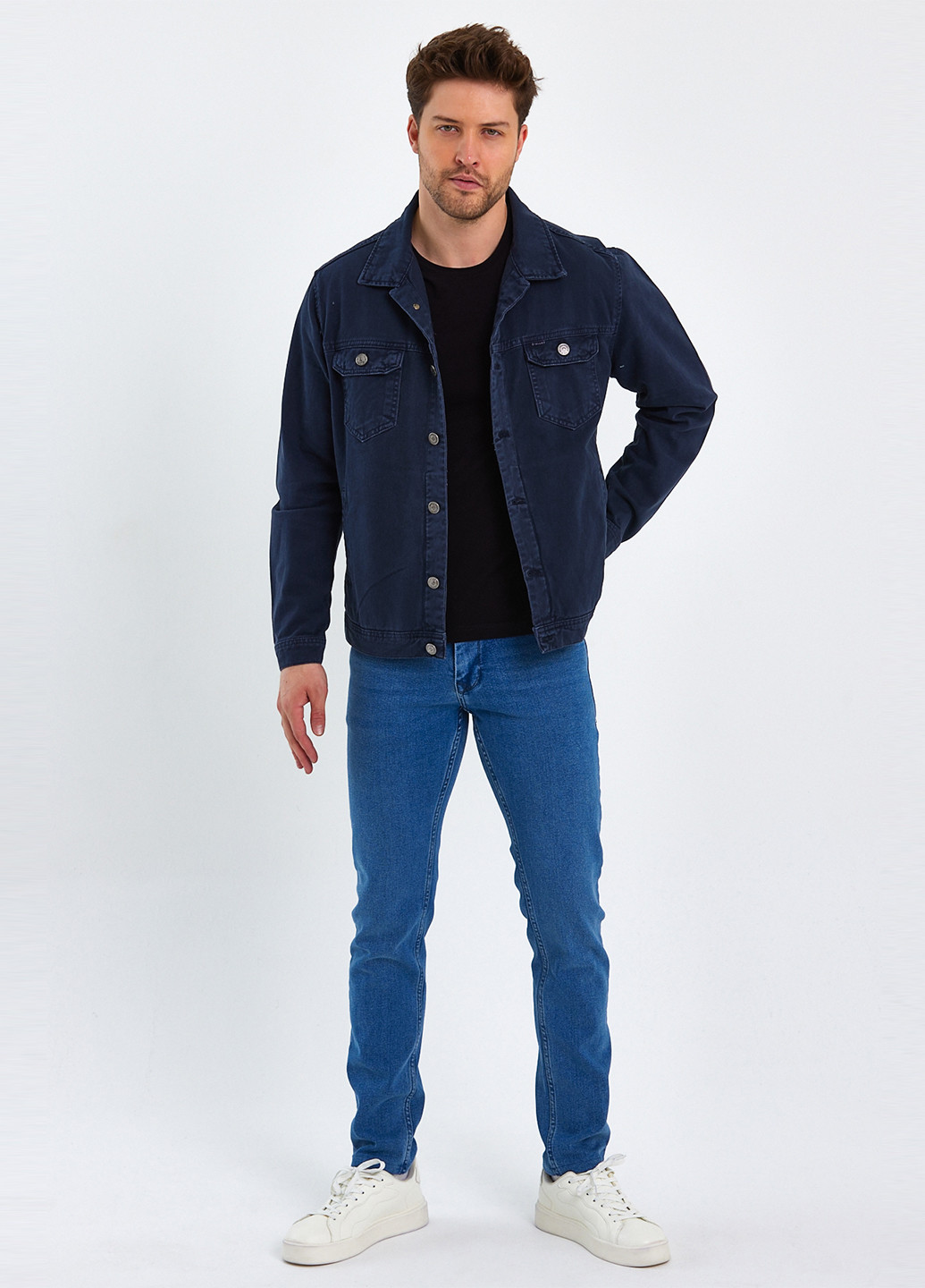 Серо-синяя демисезонная куртка Trend Collection