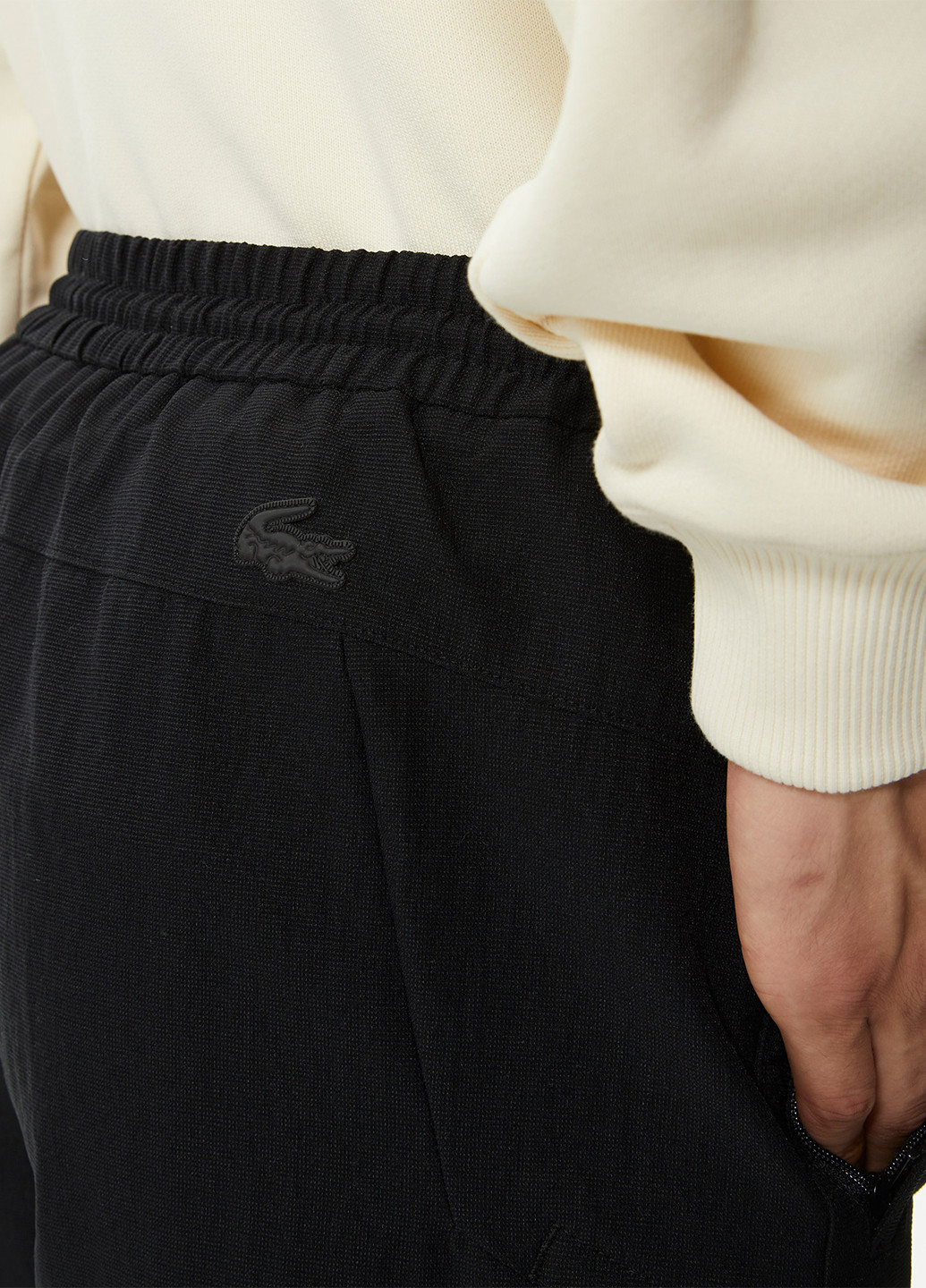 Черные спортивные демисезонные джоггеры брюки Lacoste
