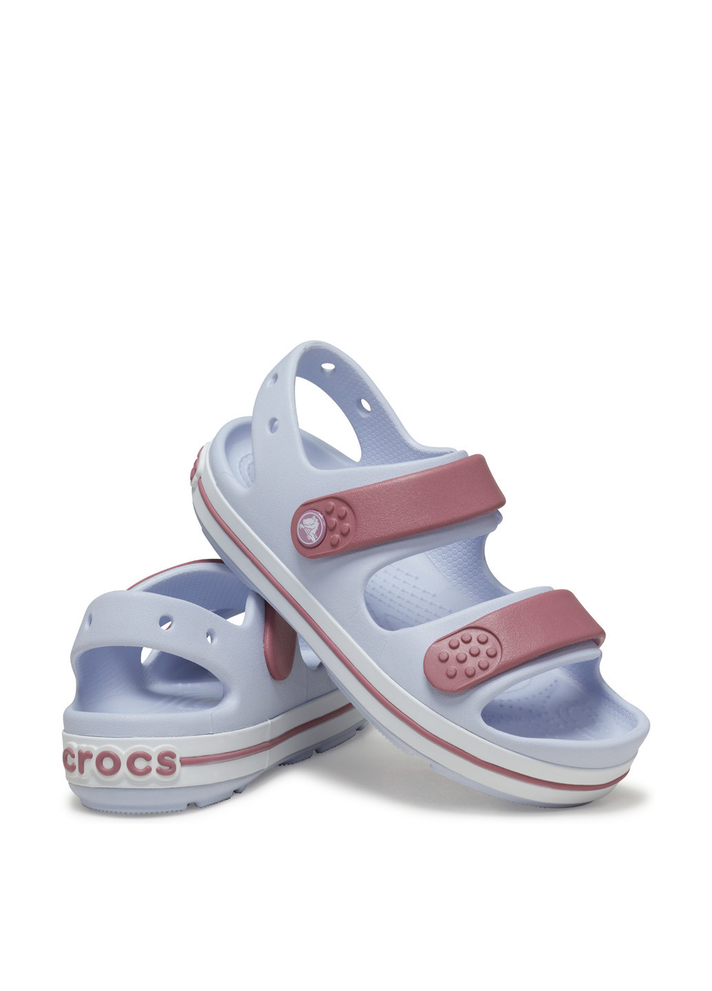 Голубые кэжуал сандалии Crocs на липучке