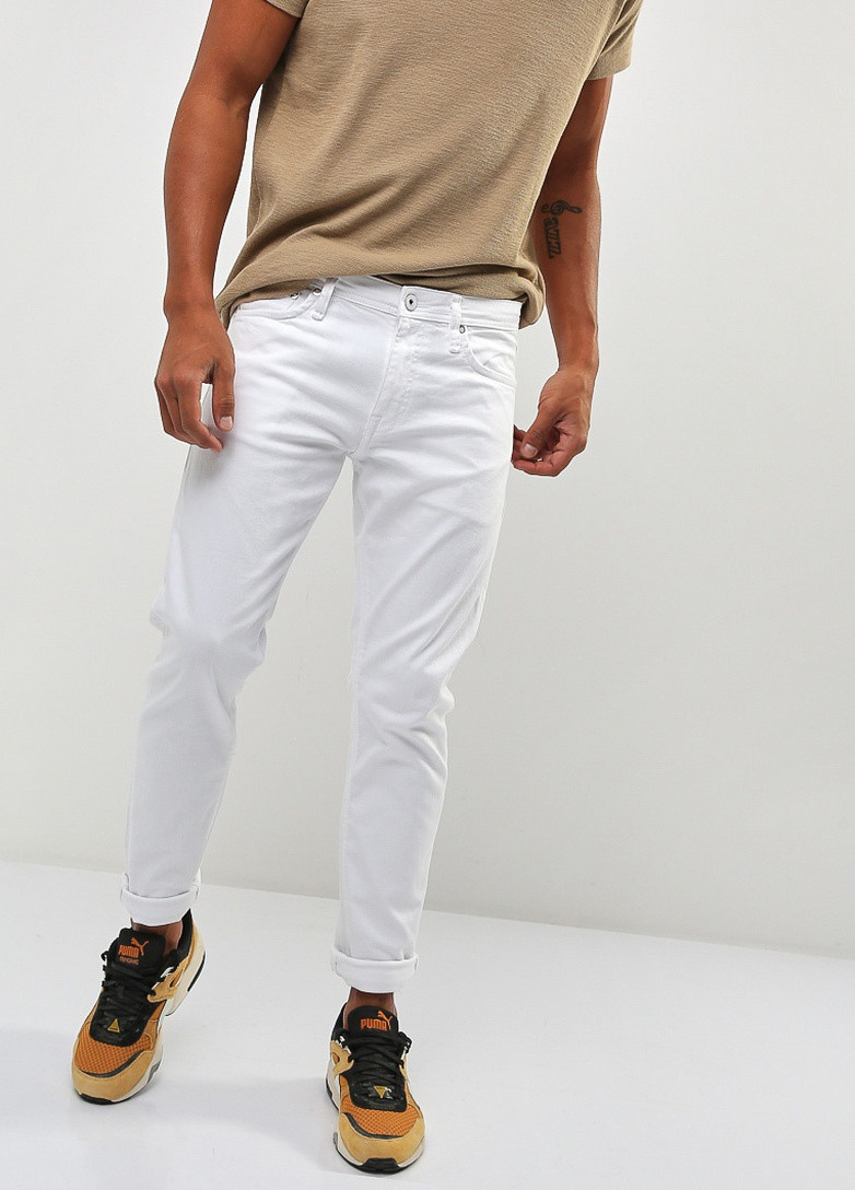 Белые демисезонные джинсы Jack & Jones