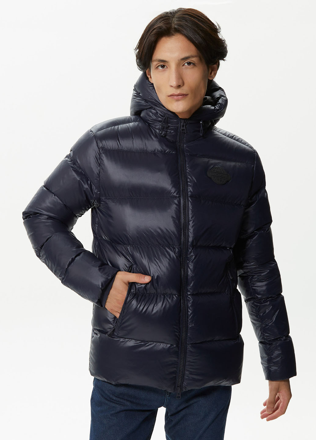 Темно-синя демісезонна куртка Lacoste