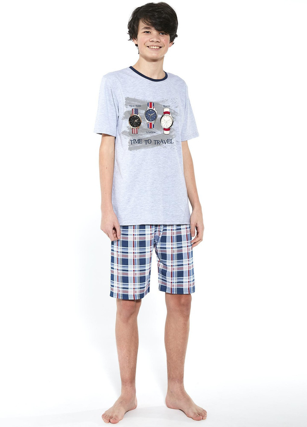 Серая всесезон пижама для мальчиков-подростков 34 time to travel 551-21 Cornette