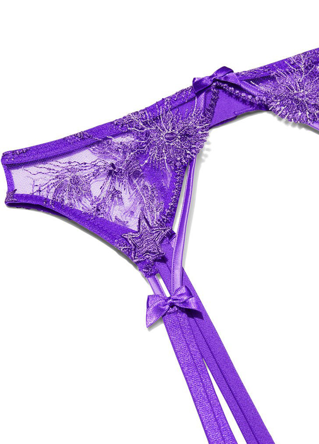Пояс для панчох Victoria's Secret однотонні фіолетові відверті поліамід, мереживо
