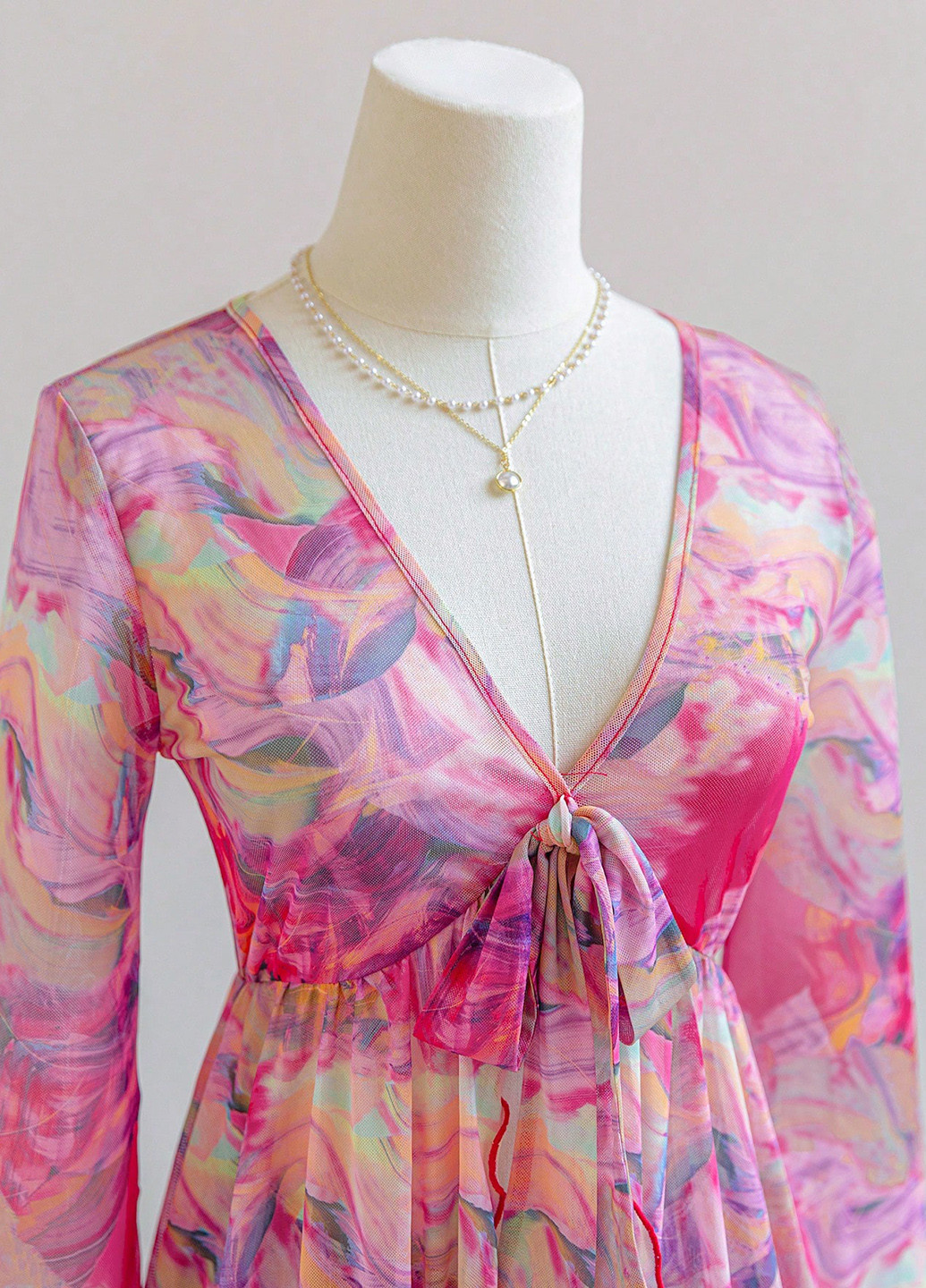 Розовая блуза с баской SHEIN