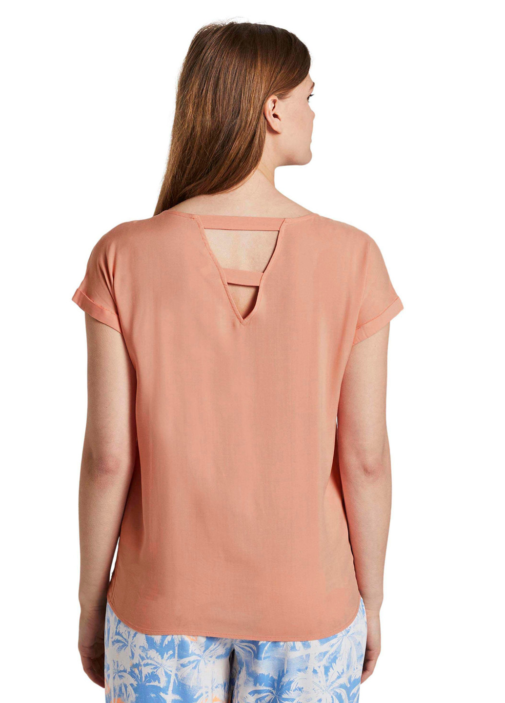 Персиковая летняя блуза Tom Tailor
