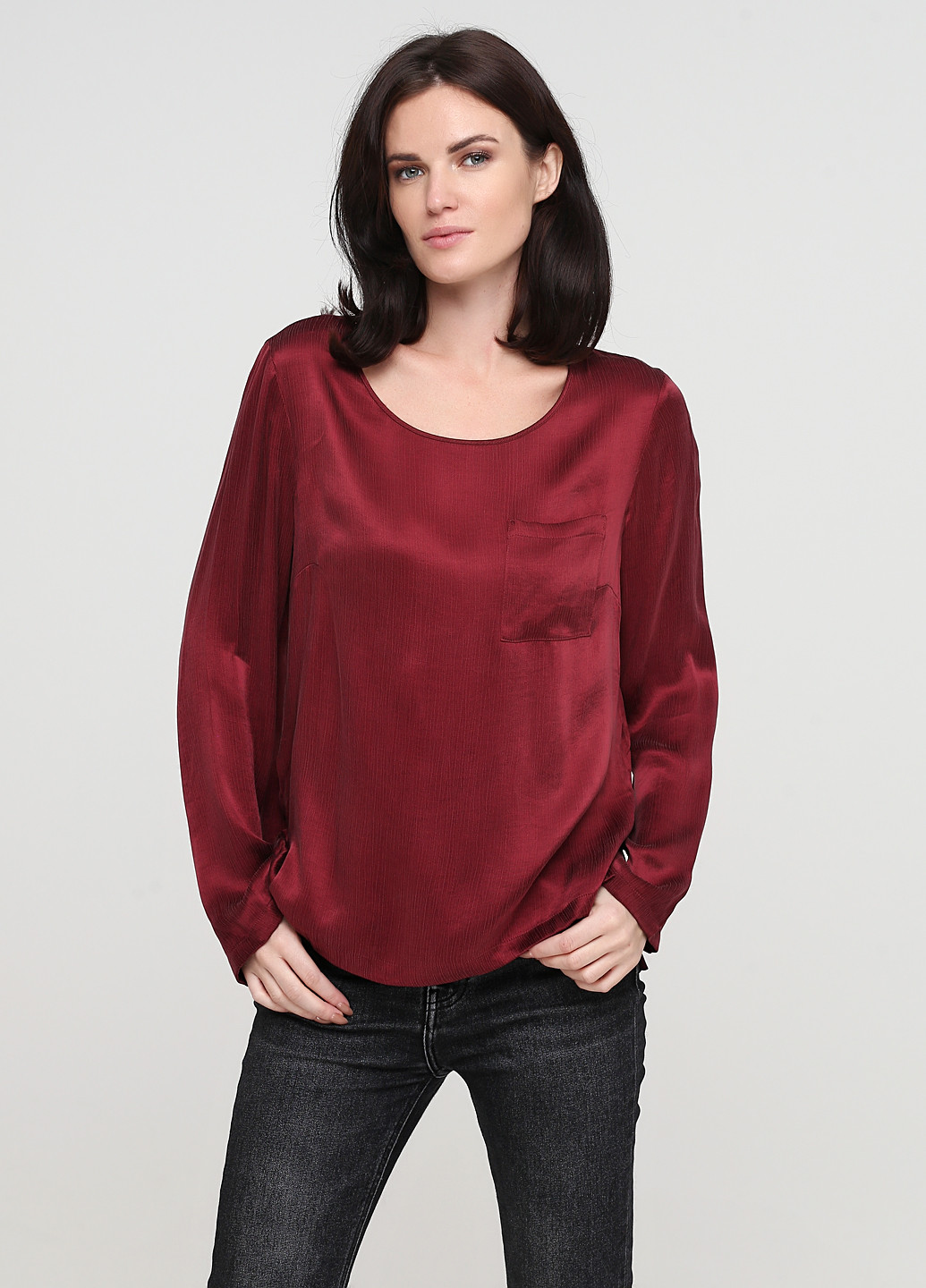 Бордовая демисезонная блуза Sisley