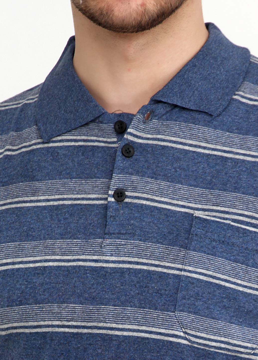 Синяя футболка-поло для мужчин Chiarotex в полоску