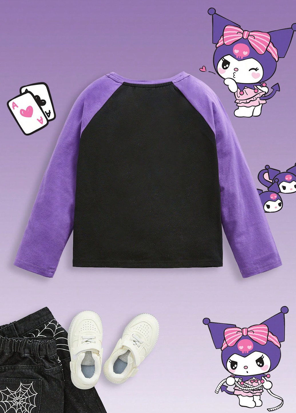 Фиолетовый демисезонный кэжуал лонгслив SHEIN с рисунком