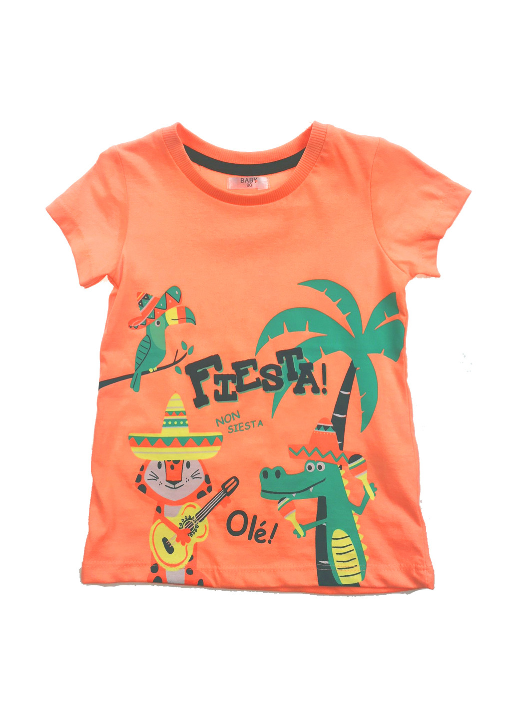 Оранжевая летняя футболка Lupilu