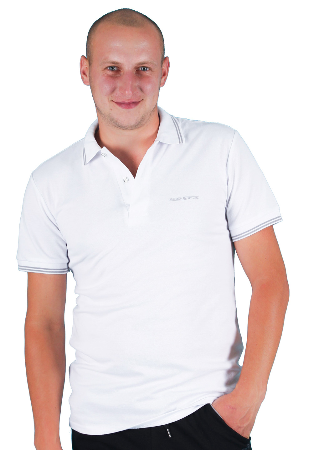 Белая футболка-поло для мужчин Kosta
