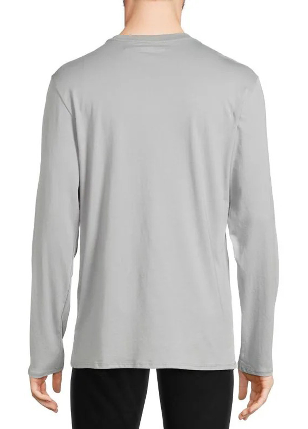 Лонгслів Karl Lagerfeld малюнок сірий кежуали бавовна, трикотаж