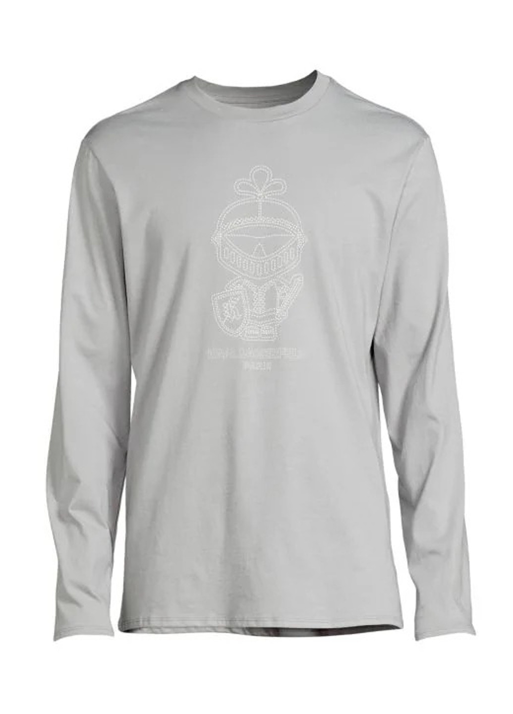 Лонгслів Karl Lagerfeld малюнок сірий кежуали бавовна, трикотаж