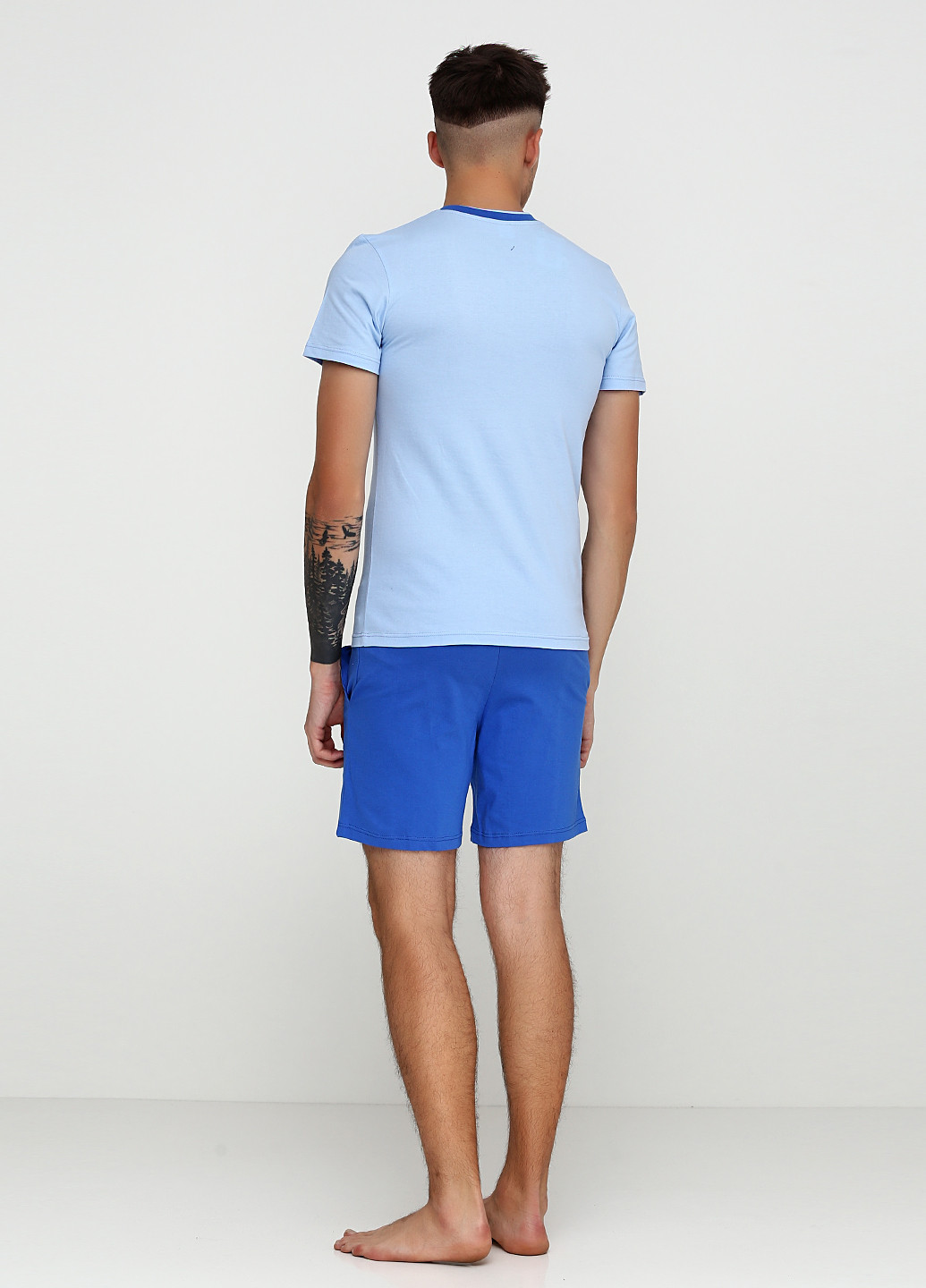 Голубой демисезонный комплект (футболка, шорты) Senti