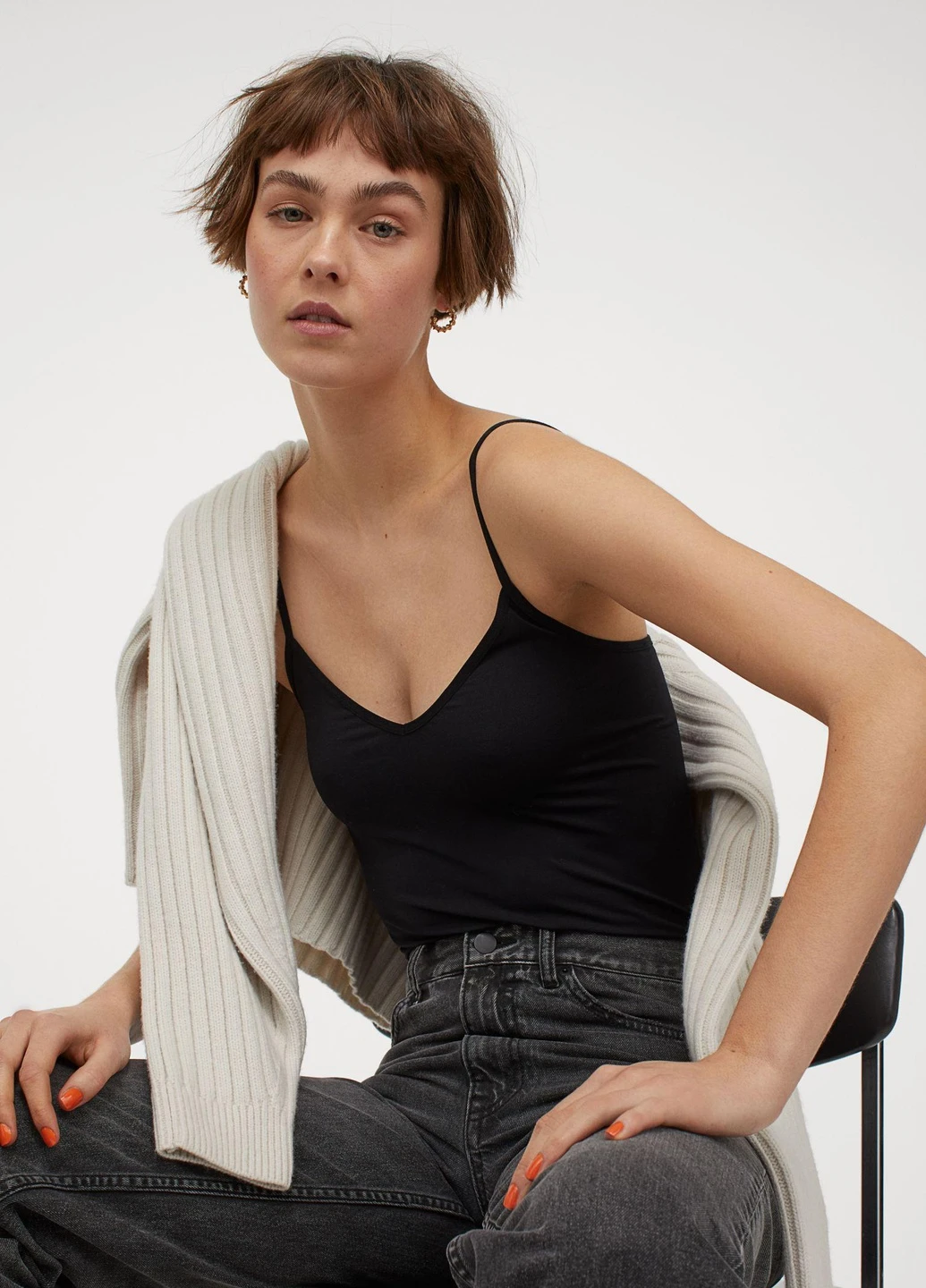 Майка,чорний, H&M Basic — 255192681