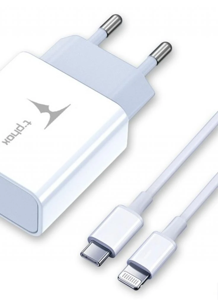 Зарядний пристрій PD 18W Charger + C-Lightning 18W cable 1m (White) (T-P01 (W) + C-Lightning) T-PHOX (216637565)