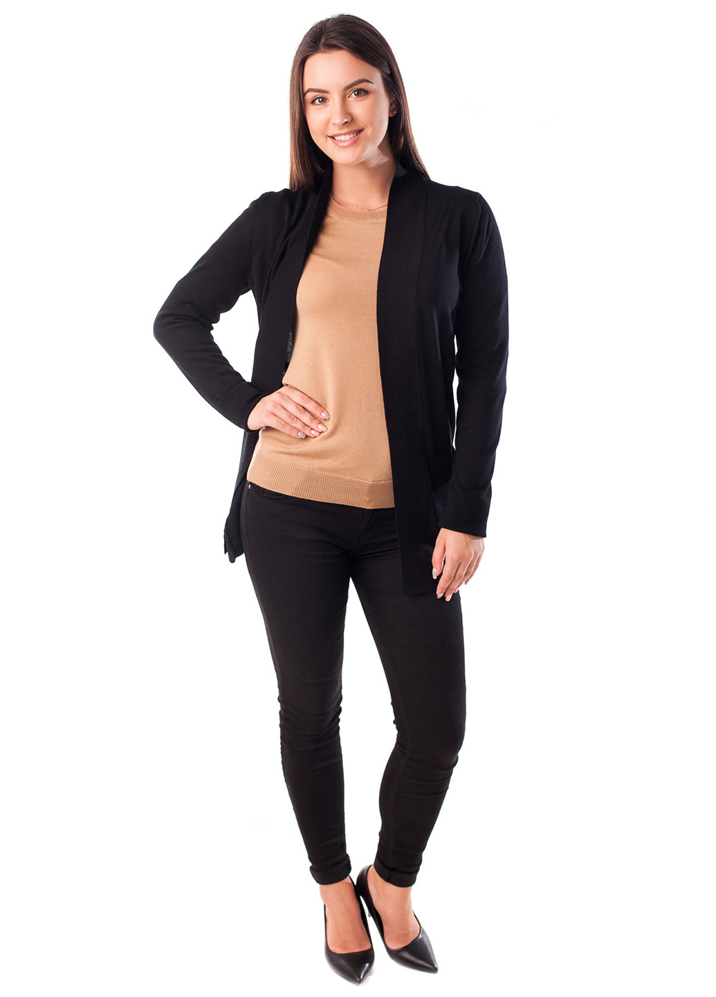 Черный демисезонный кардиган Viviami