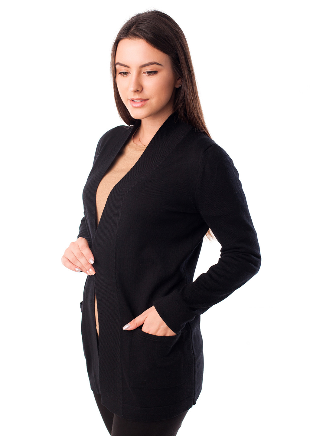 Черный демисезонный кардиган Viviami