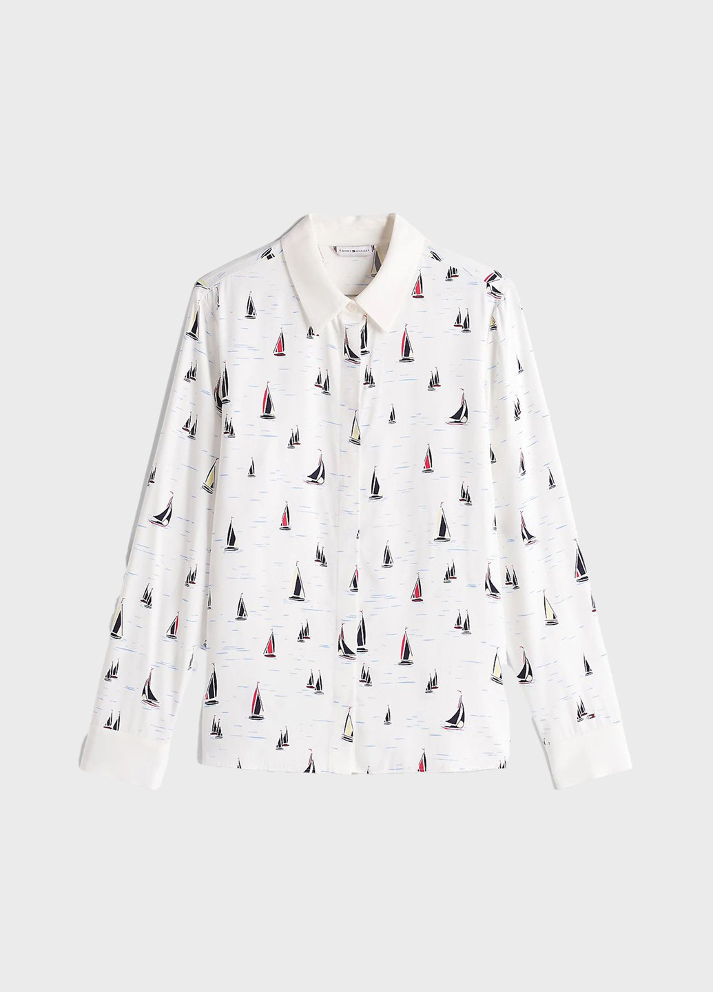 Белая кэжуал рубашка с рисунком Tommy Hilfiger