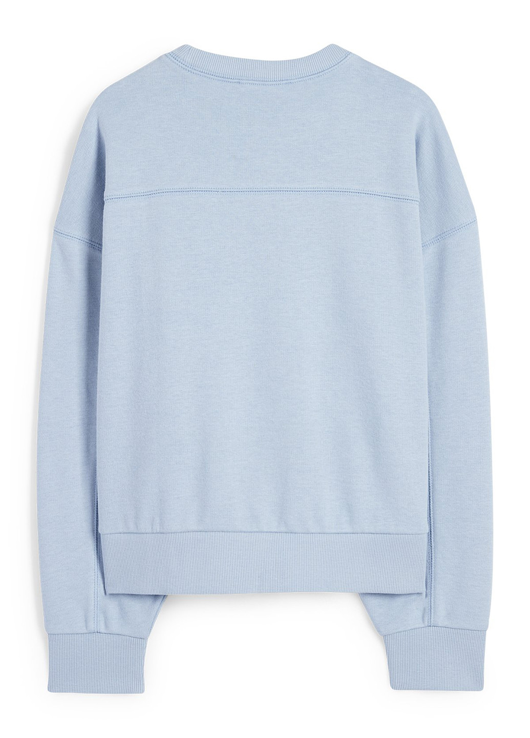 C&A свитшот однотонный голубой кэжуал хлопок, трикотаж