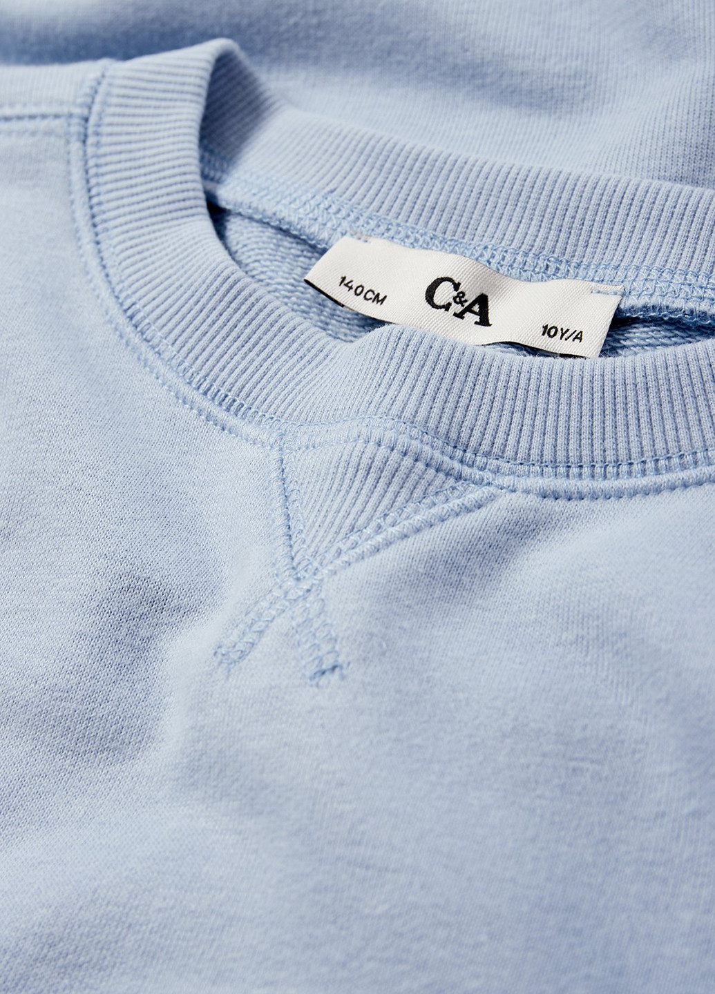 C&A свитшот однотонный голубой кэжуал хлопок, трикотаж