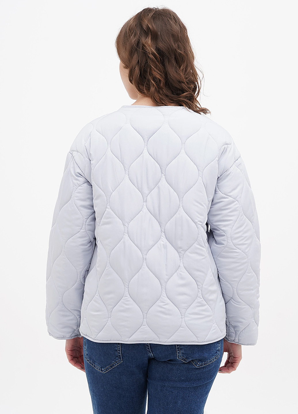 Серо-голубая демисезонная куртка куртка-пиджак No Brand