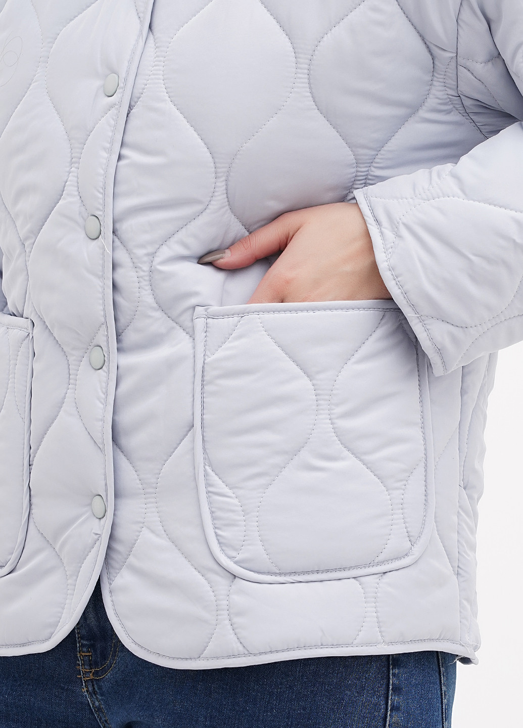 Серо-голубая демисезонная куртка куртка-пиджак No Brand