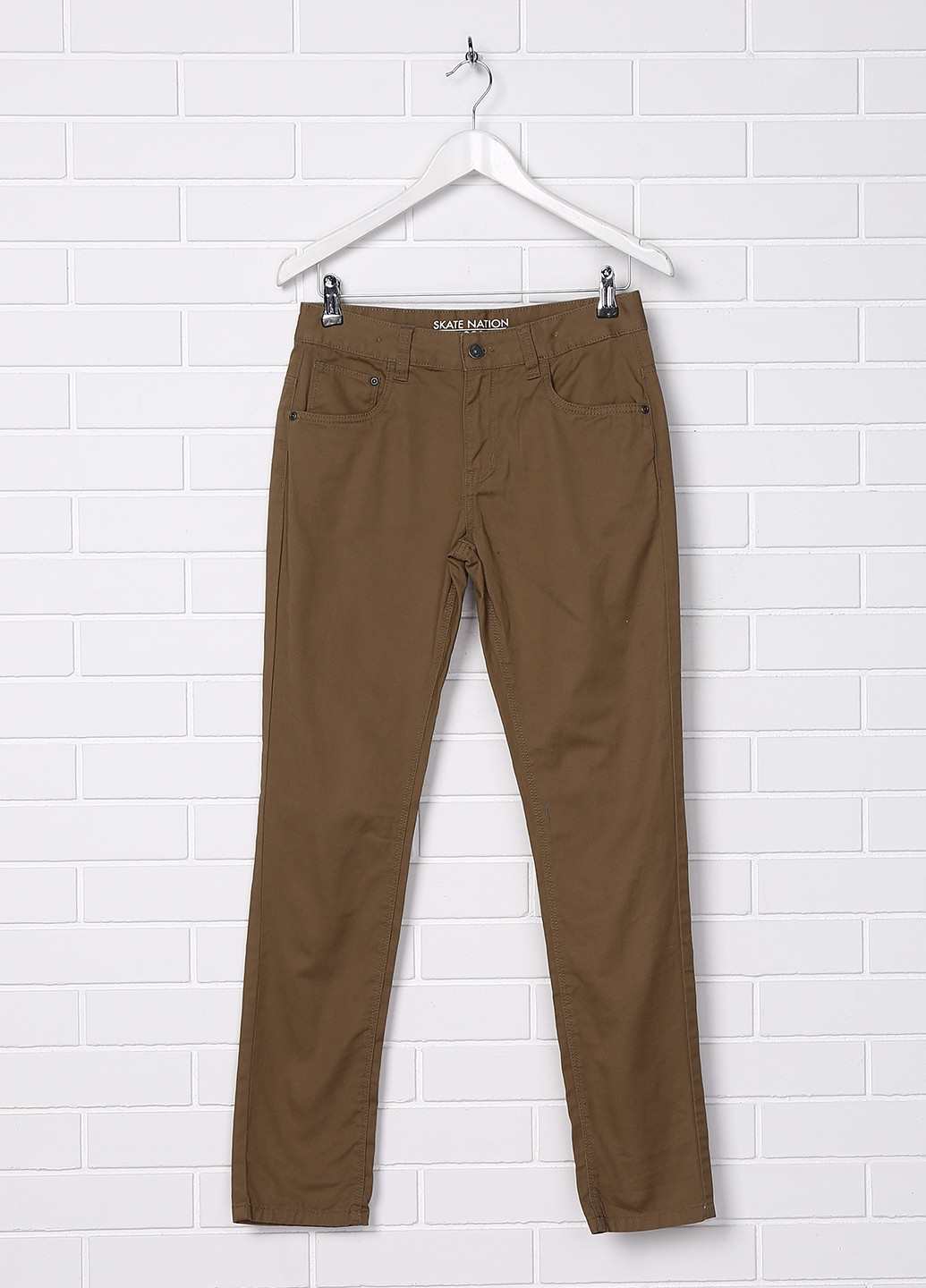 Коричневые джинсовые демисезонные брюки со средней талией C&A