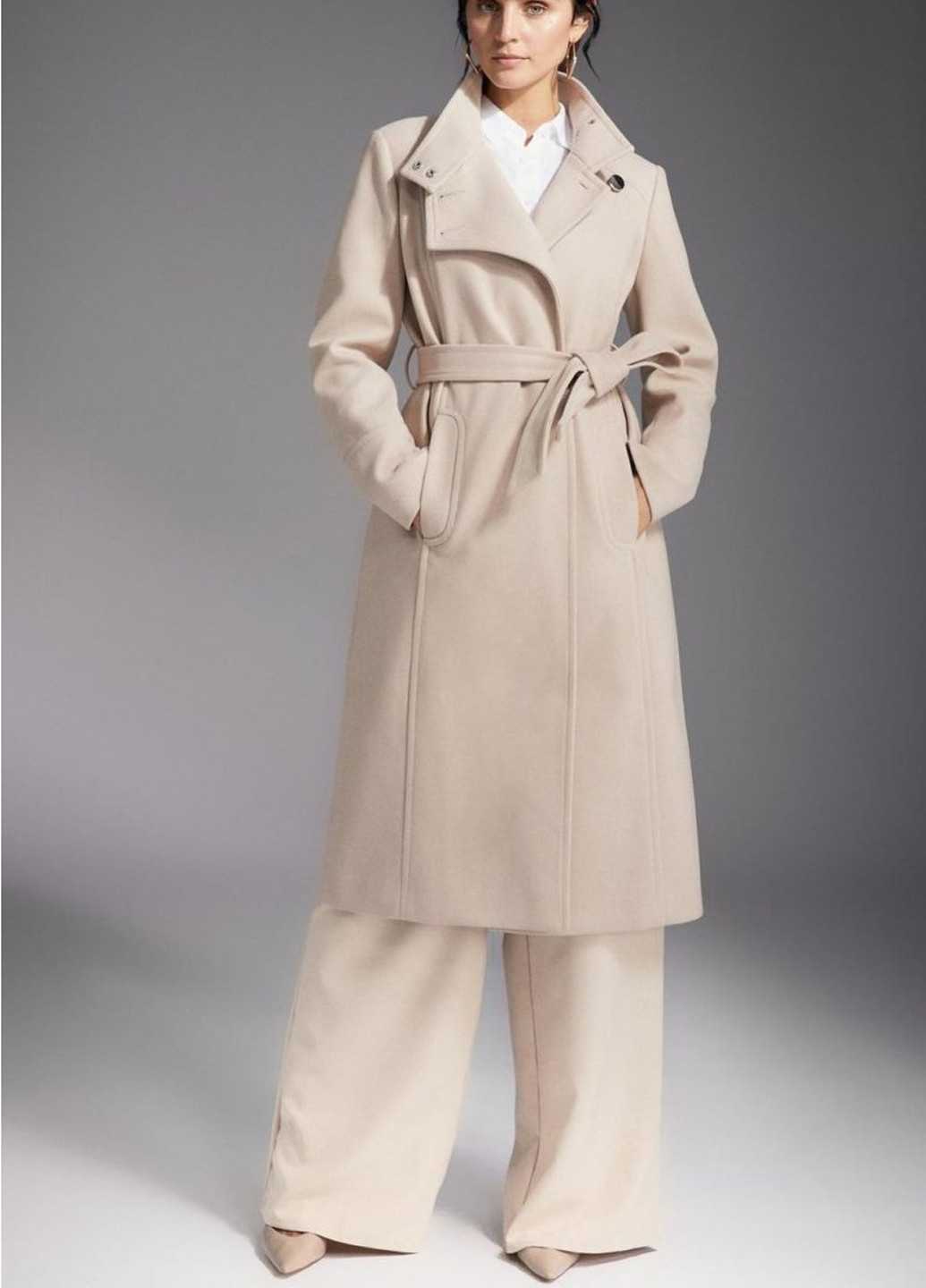 Світло-бежеве демісезонне Пальто однобортне Principles