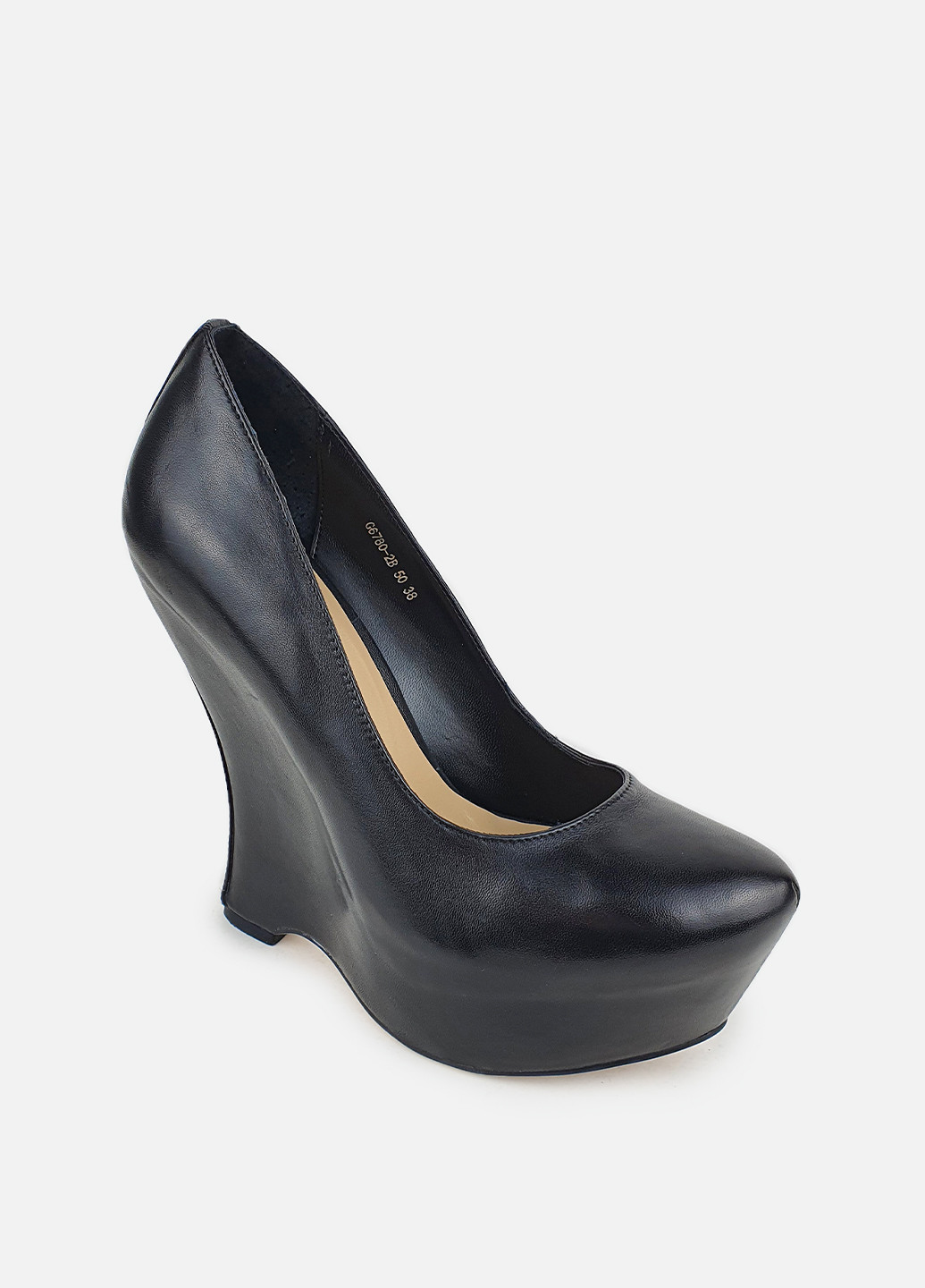Елегантні жіночі туфлі на високій платформі чорного кольору Glossi туфли (252654830)