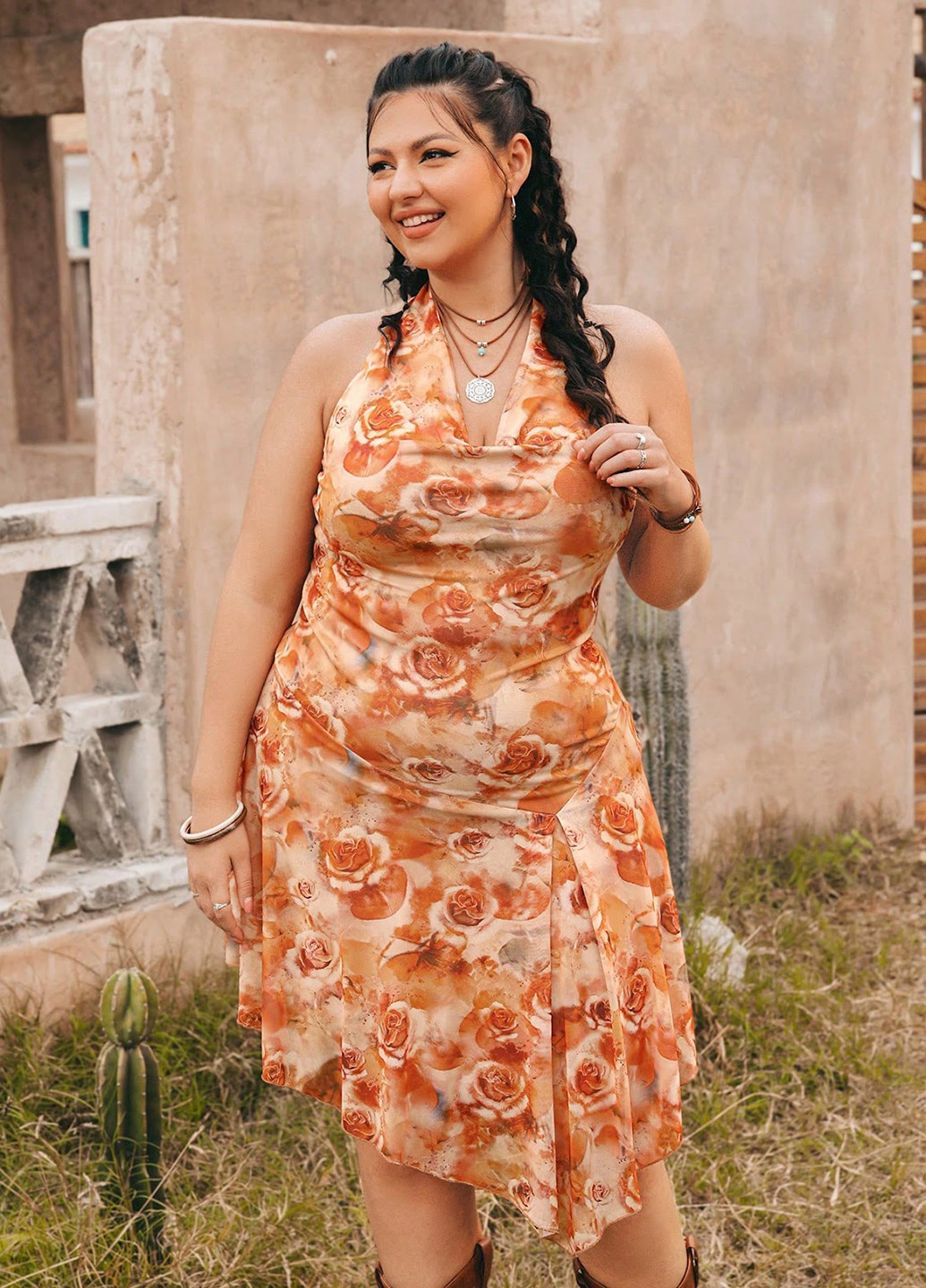 Комбінована кежуал сукня футляр SHEIN з квітковим принтом