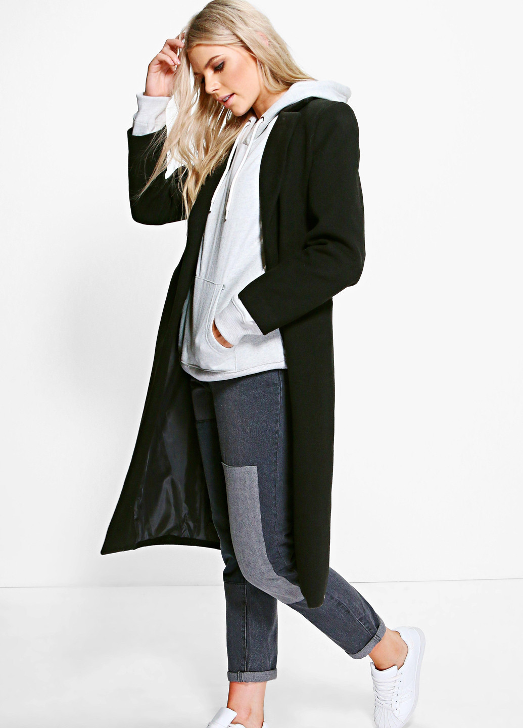 Чорне демісезонне Пальто Boohoo