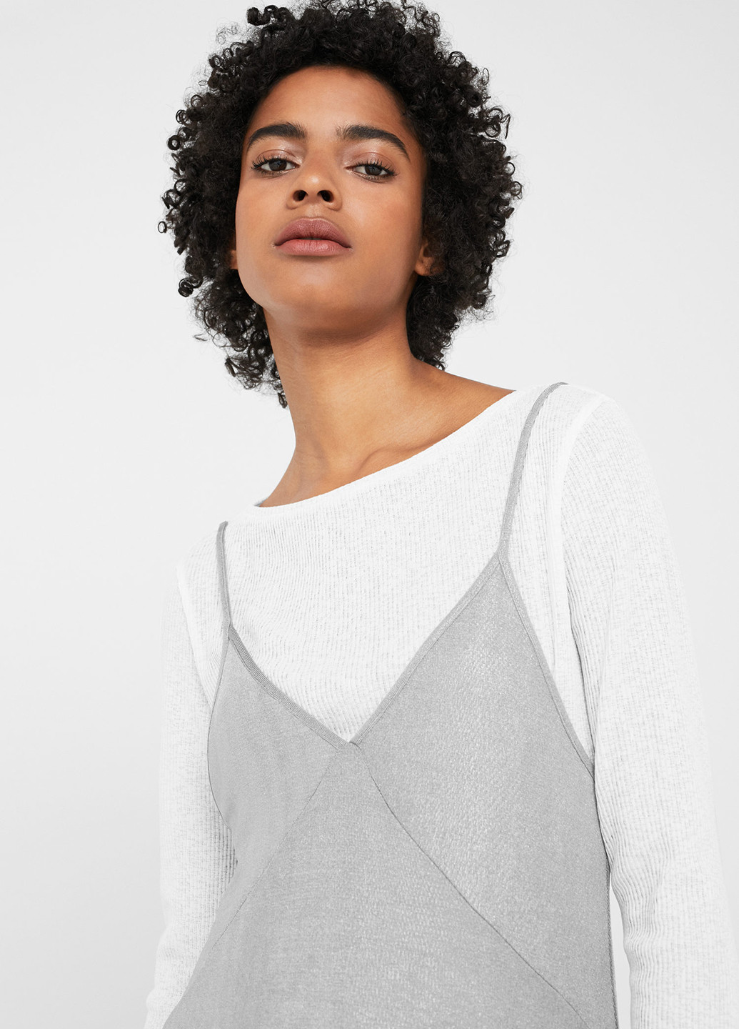 Світло-сіра кежуал сукня сукня-майка Mango однотонна