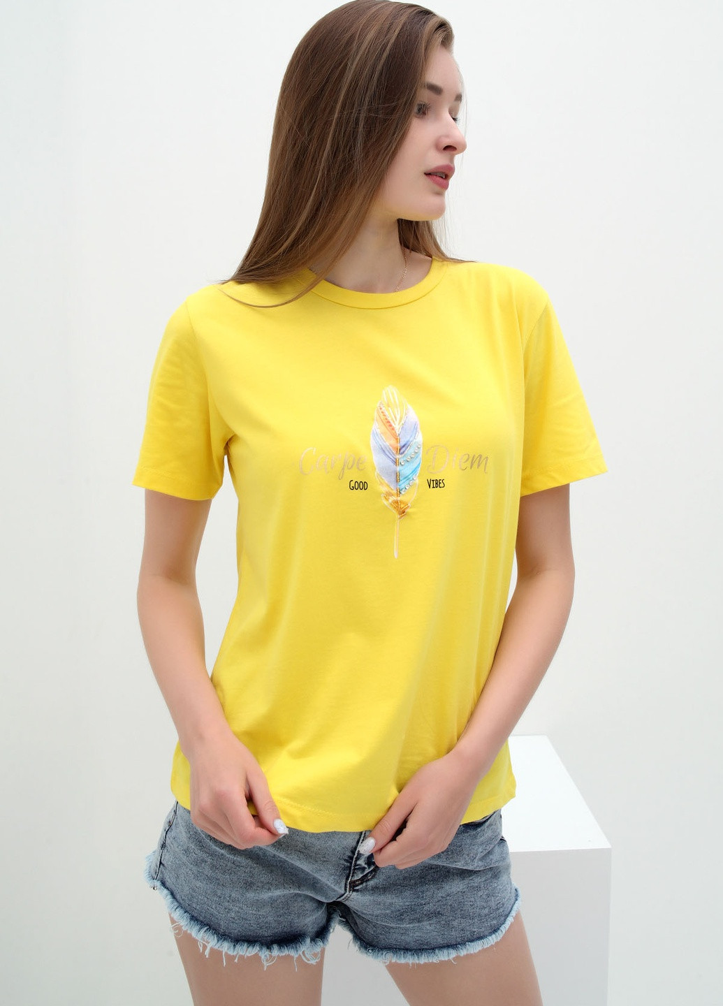 Желтая летняя футболка PEPPER MINT