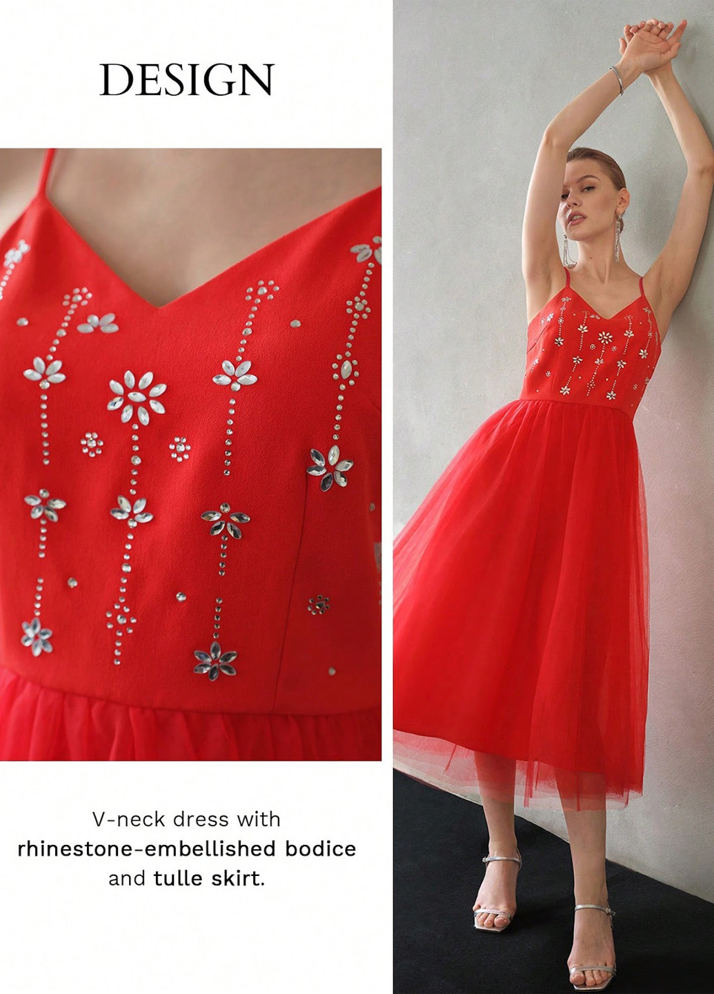 Червона святковий сукня пачка SHEIN однотонна