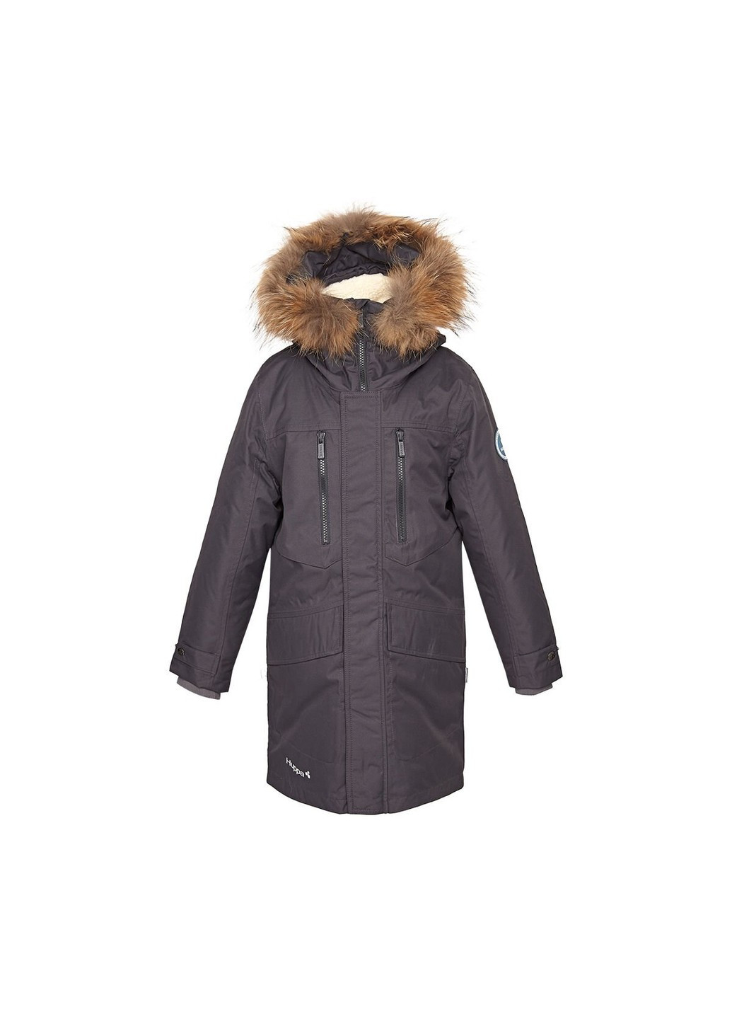 Сірне зимнє Пальто зимове DAVID 1 Huppa