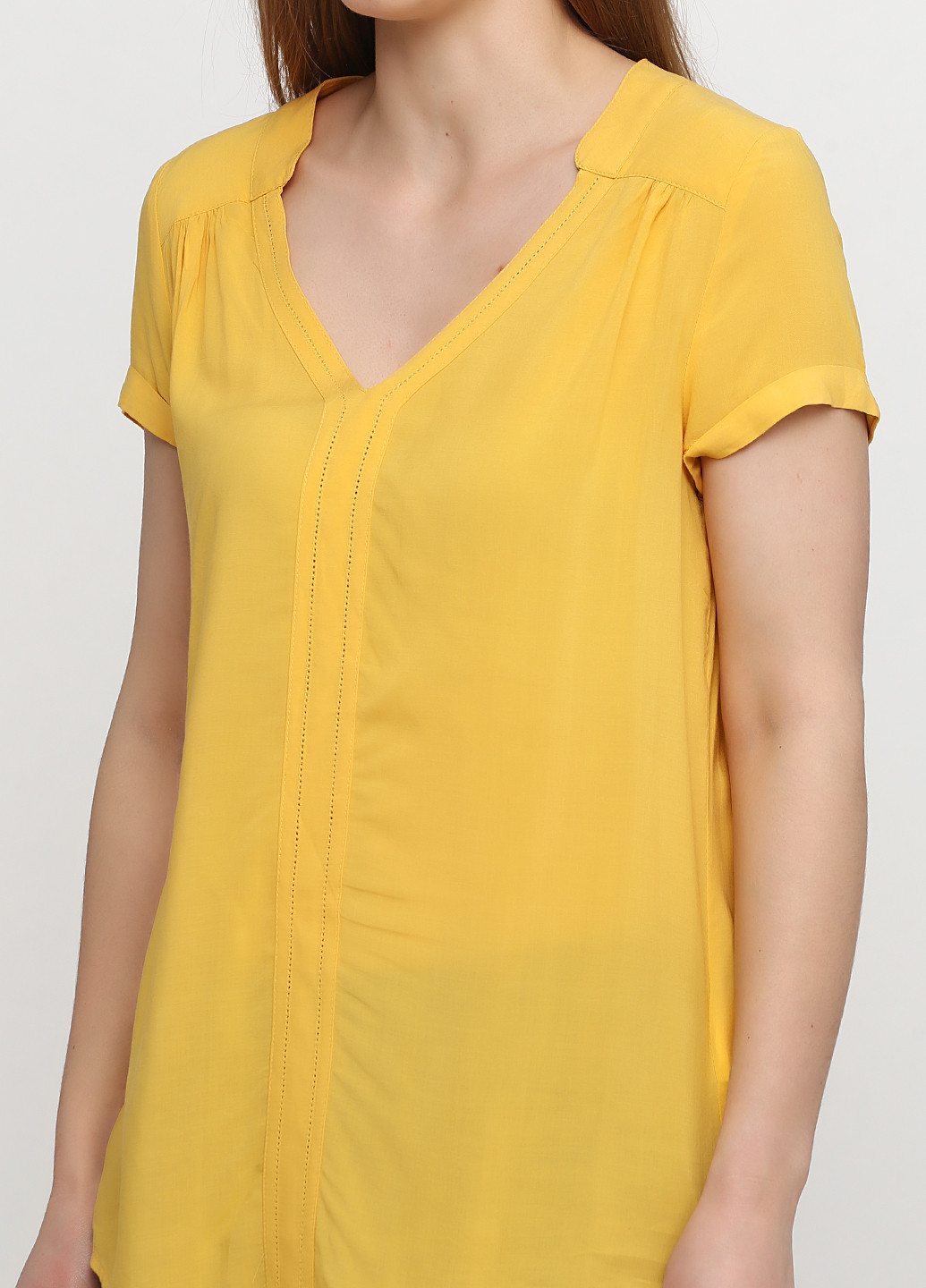 Желтая летняя блуза Camaieu